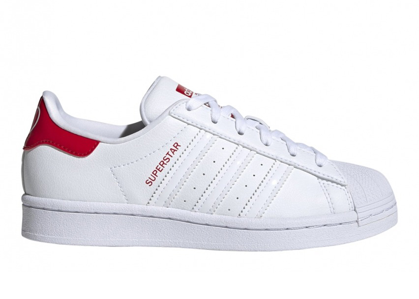 Adidas superstar junior outlet red stripe