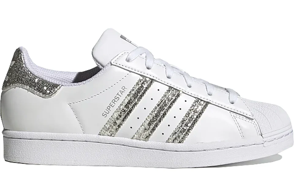 Adidas superstar top 2 white silver