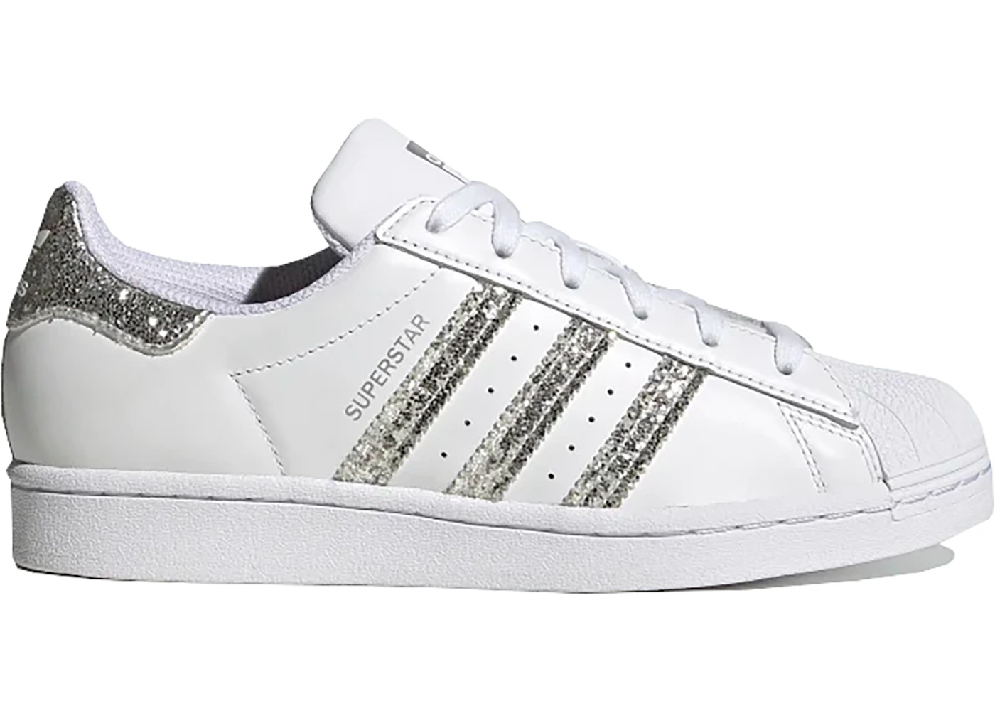 adidas Superstar White Silver Glitter (Women's) - FZ4445 - US