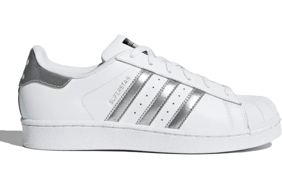 adidas Superstar White Silver Metallic