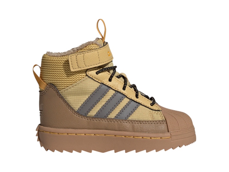 Pre-owned Adidas Originals Superstar Winter Trek Sneakers In Oat/charcoal/core Black