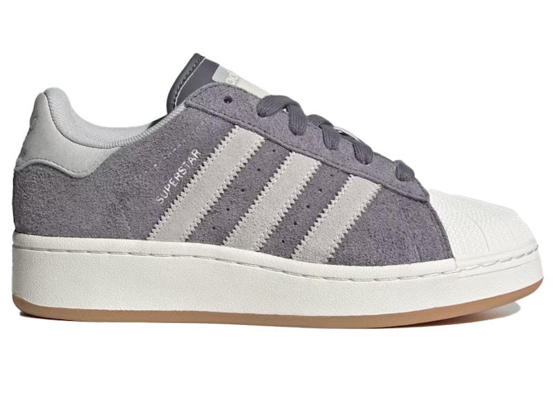 Grey adidas superstars womens best sale