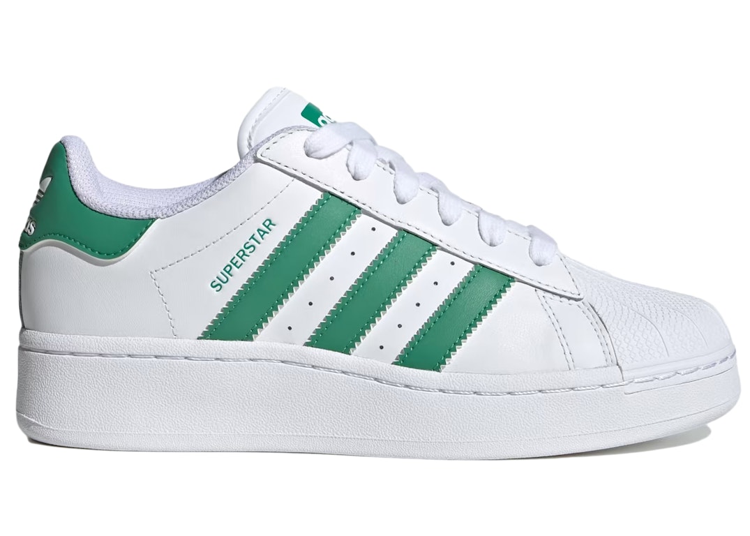 Pre-owned Adidas Originals Adidas Superstar Xlg White Semi Court Green (women's) In Cloud White/semi Court Green/cloud White