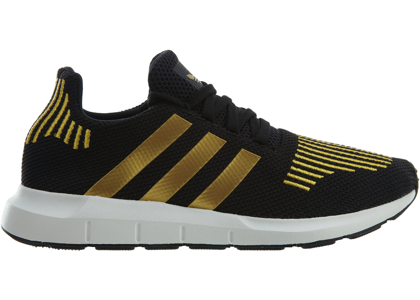 Womens adidas originals swift run trainers in core black  gold metallic Clearance