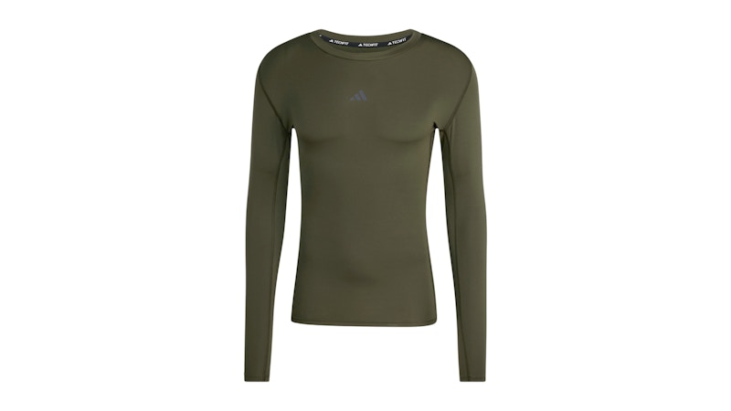 adidas Techfit Compression Long Sleeve Tee Night Cargo