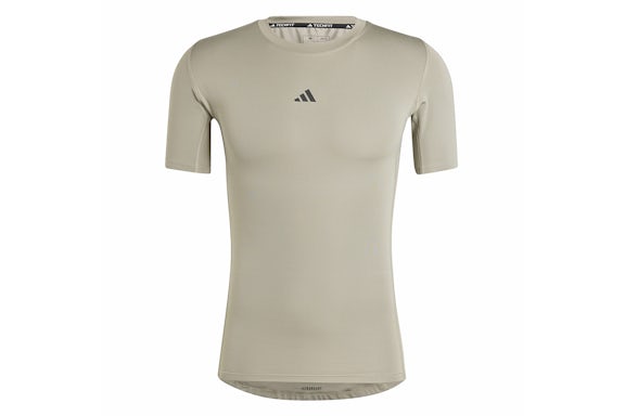 adidas Techfit Compression Training Tee Silver Pebble