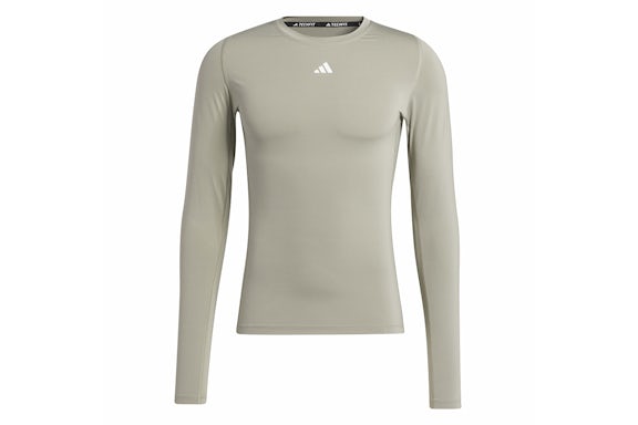 adidas Techfit Training Long Sleeve Tee Silver Pebble