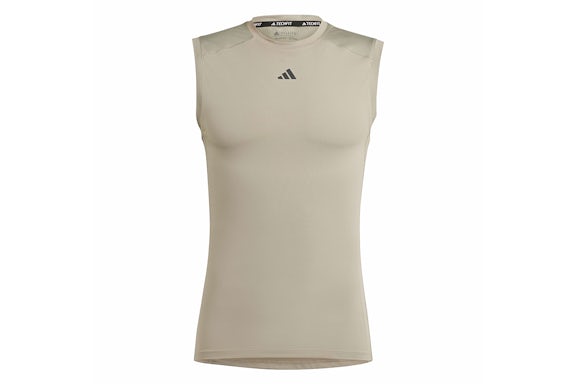 adidas Techfit Training Sleeveless Tee Silver Pebble