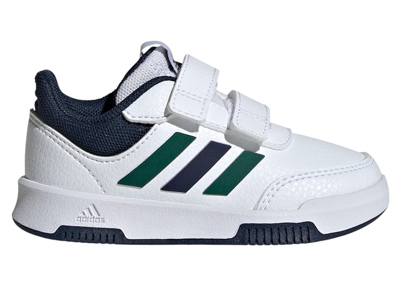 Pre-owned Adidas Originals Tensaur Hook And Loop White Navy Sneakers In Cloud White/collegiate Green/collegiate Navy Blue
