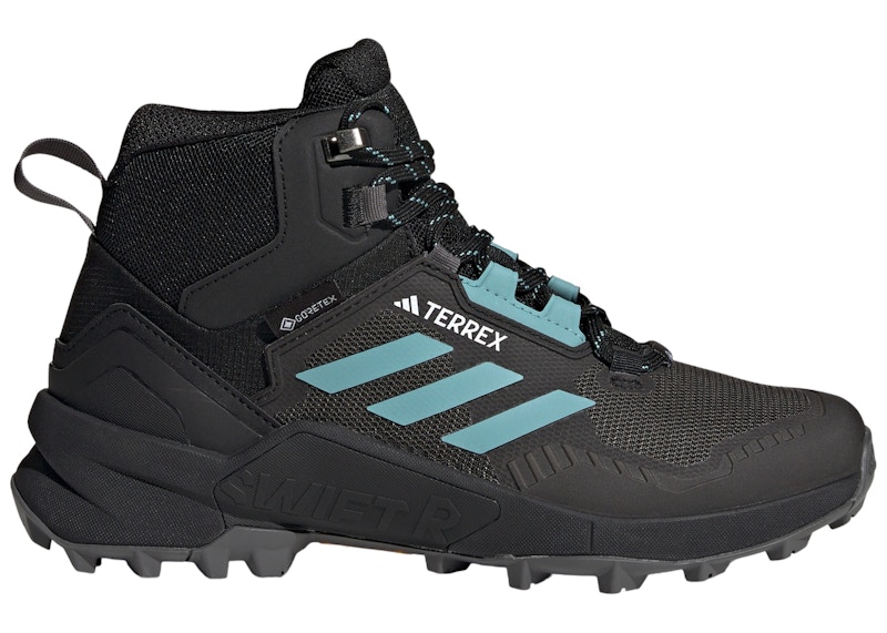 Pre-owned Adidas Originals Terrex Swift R3 Mid Goretex Grey (women's) Sneakers In Core Black/mint Ton/grey Five