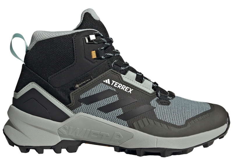 Pre-owned Adidas Originals Terrex Swift R3 Mid Goretex (women's) Sneakers In Semi Flash Aqua/core Black/wonder Beige