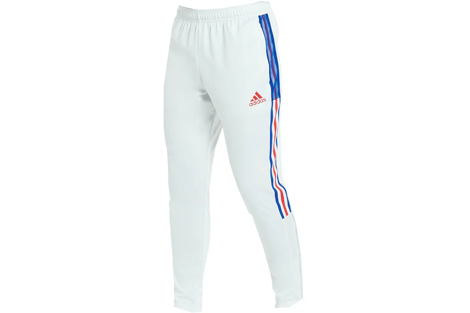 adidas Tiro 21 Track Pants White/Vivid Red/Royal Blue Men's - FW22 - US