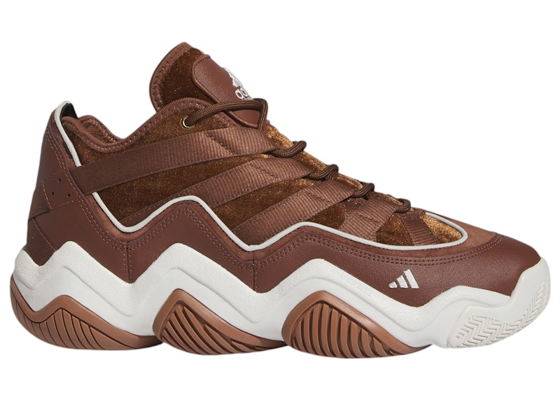 Men's Adidas Top Ten 2010 White Sneakers in Preloved Brown/Core White/Gold Metallic