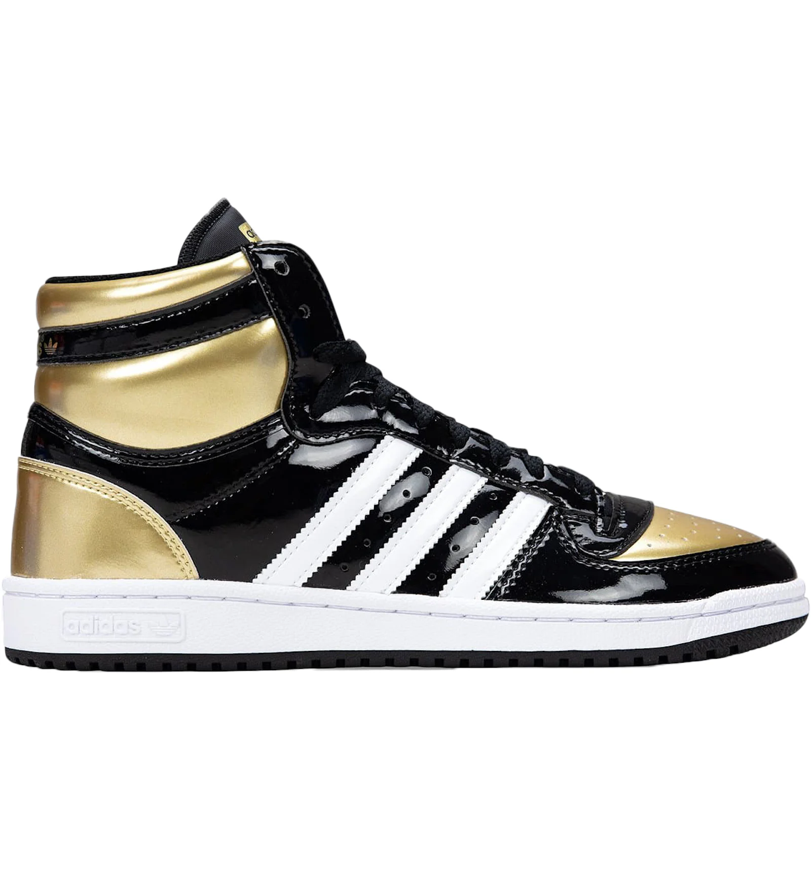 Adidas black and gold high tops best sale