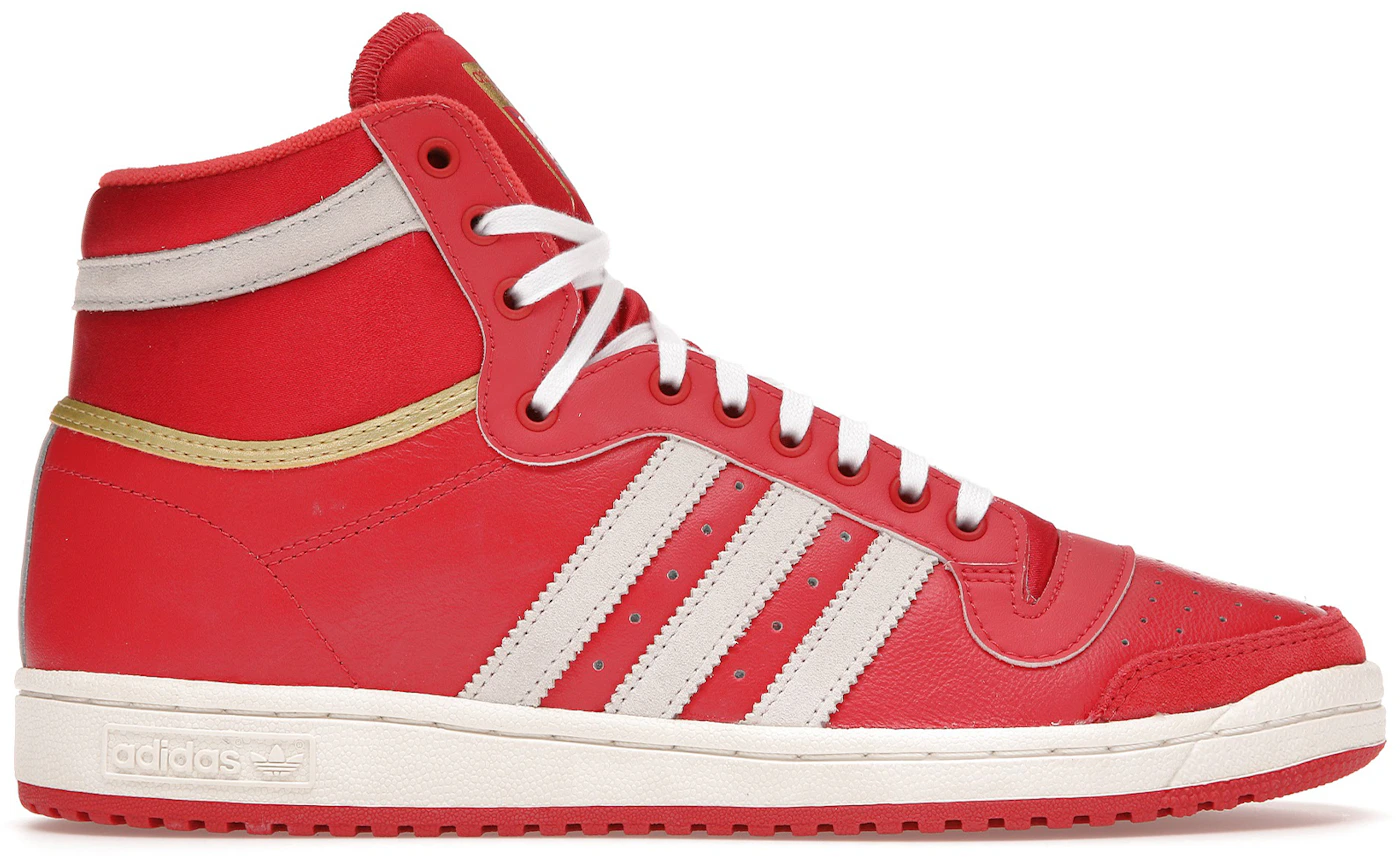 Adidas Top Ten Hi Espn Shoes - Men's - White / Red - 13