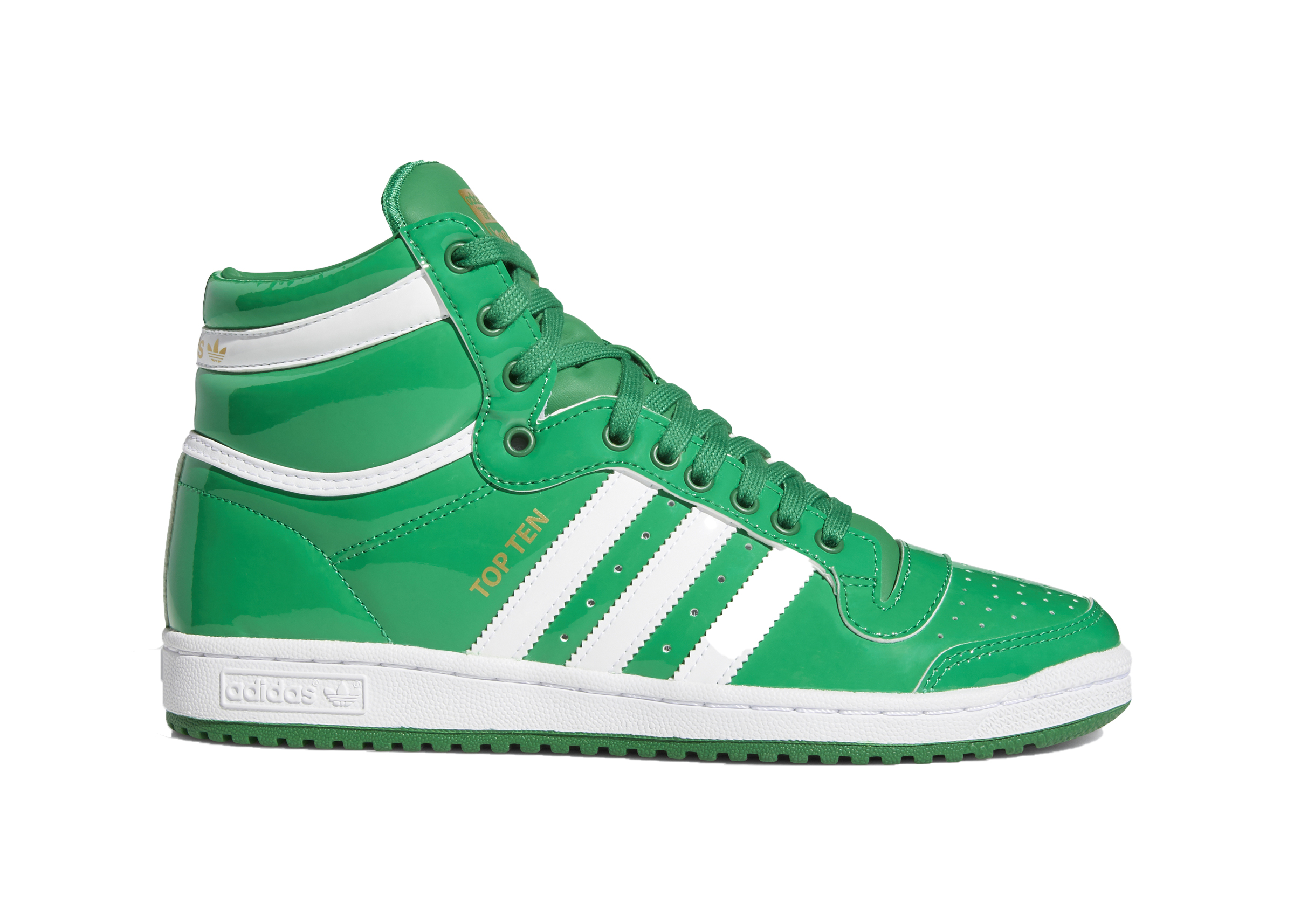 green and white adidas high tops