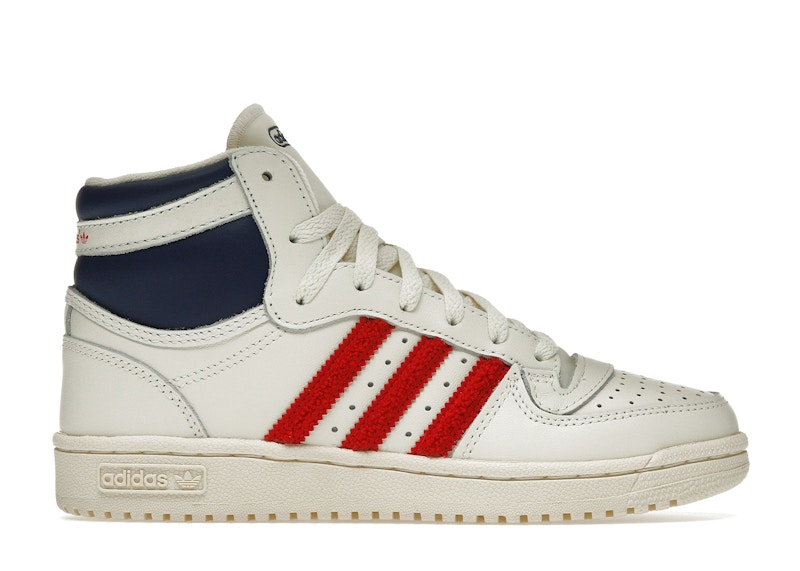 Adidas top ten shop hi white blue red