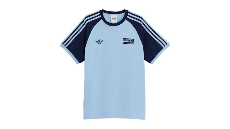 adidas x Oasis Tour 3-Stripes T-Shirt Clear Sky/Night Indigo Men's