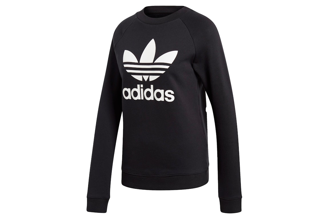 Pre-owned Adidas Originals Adidas Trifoil Crewneck Sweatshirt Black/white