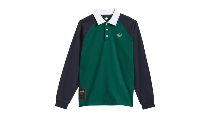 adidas Tyshawn Rugby Shirt Collegiate Green/Legend Ink