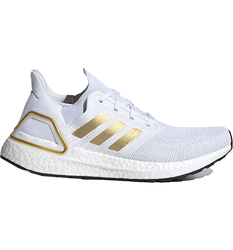 adidas Ultra Boost 20 Cloud White Gold Metallic Women s EG0727 US