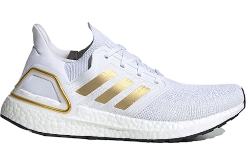 adidas Ultra Boost 20 Cloud White Gold Metallic Women s EG0727 US