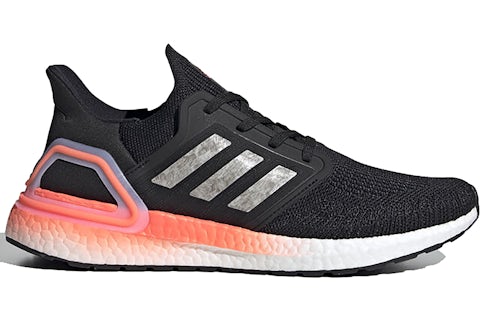 adidas Ultra Boost 20 Core Black Signal Coral Men s EG0756 US