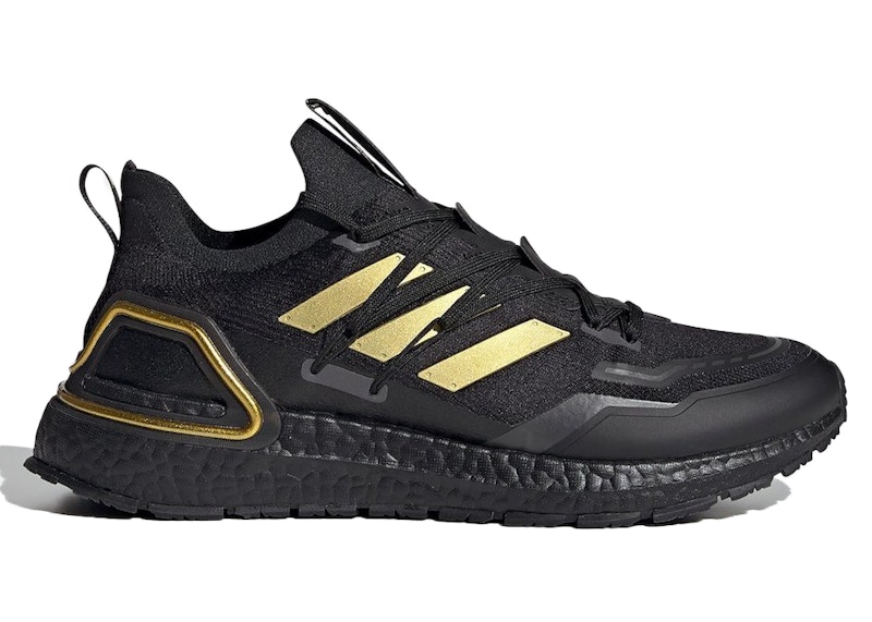 Adidas ultra boost 20 core black gold metallic sale