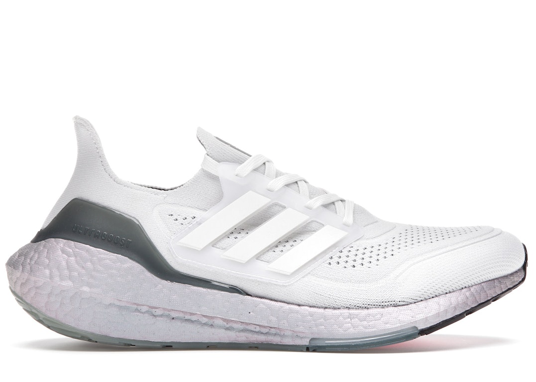 Pre-owned Adidas Originals Adidas Ultra Boost 21 Crystal White Hazy Green In Crystal White/crystal White-hazy Green