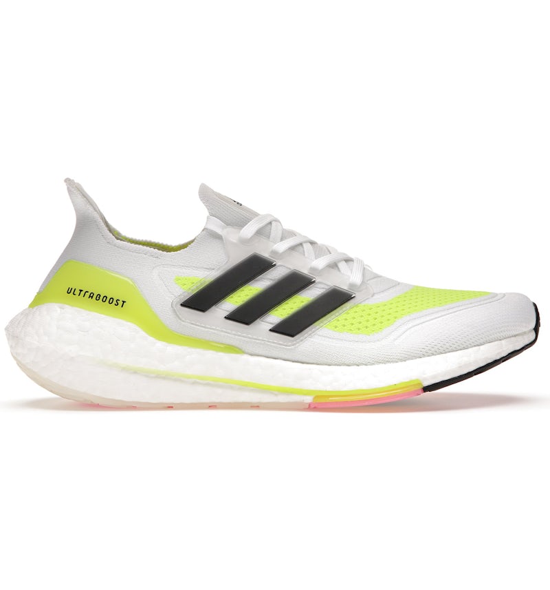 adidas Ultra Boost 21 Blanco Amarillo Solar Hombre FY0377 US