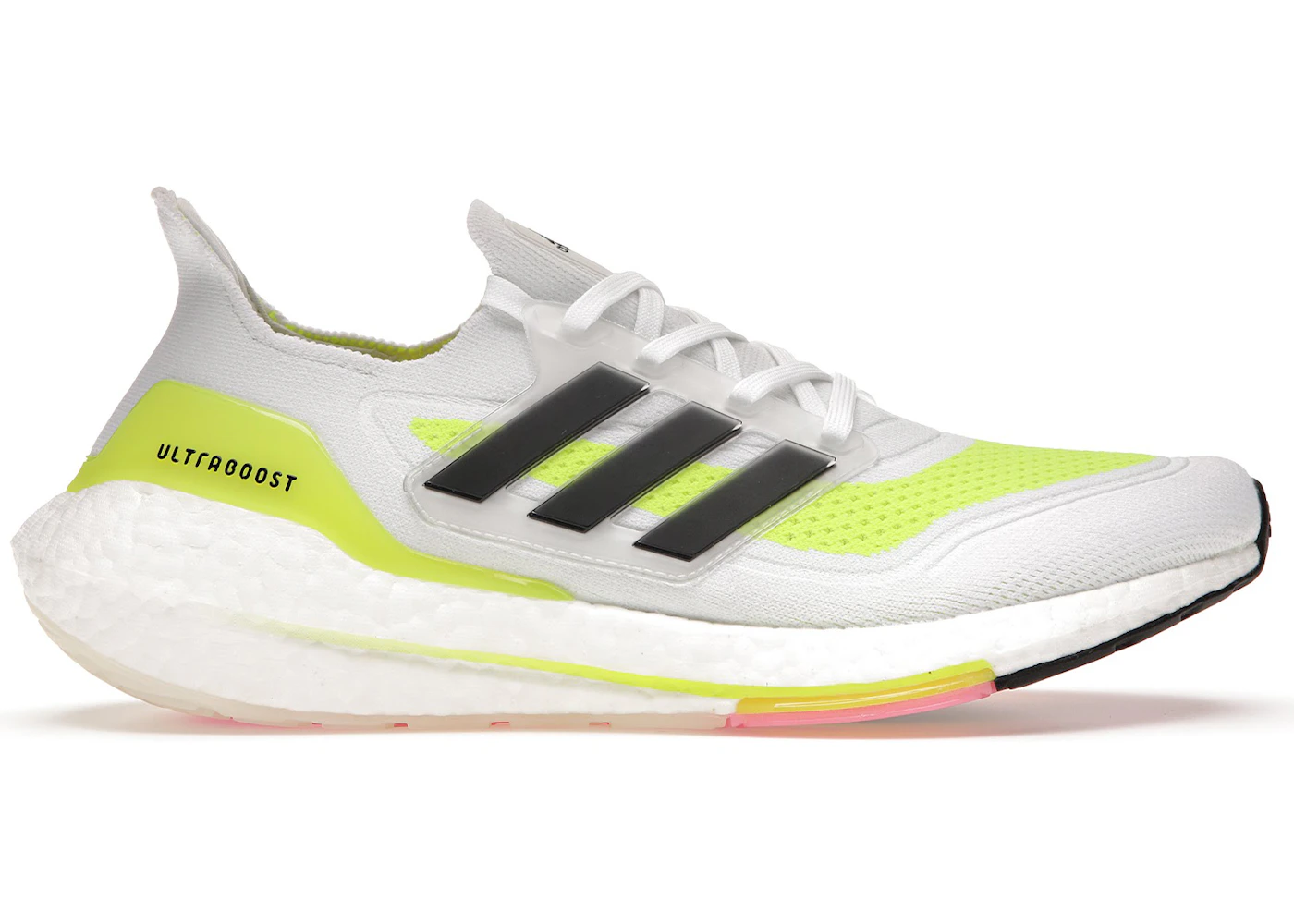 adidas Ultra Boost 21 Blanco Amarillo Solar Hombre FY0377 US