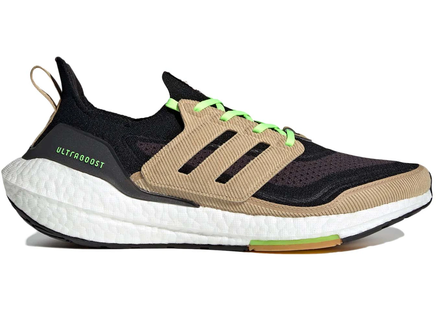 Adidas Ultra Boost 21 Black Beige Tone Green Gx5254 Adidas Ultra Boost 21 Black Beige Tone Green Gx5254