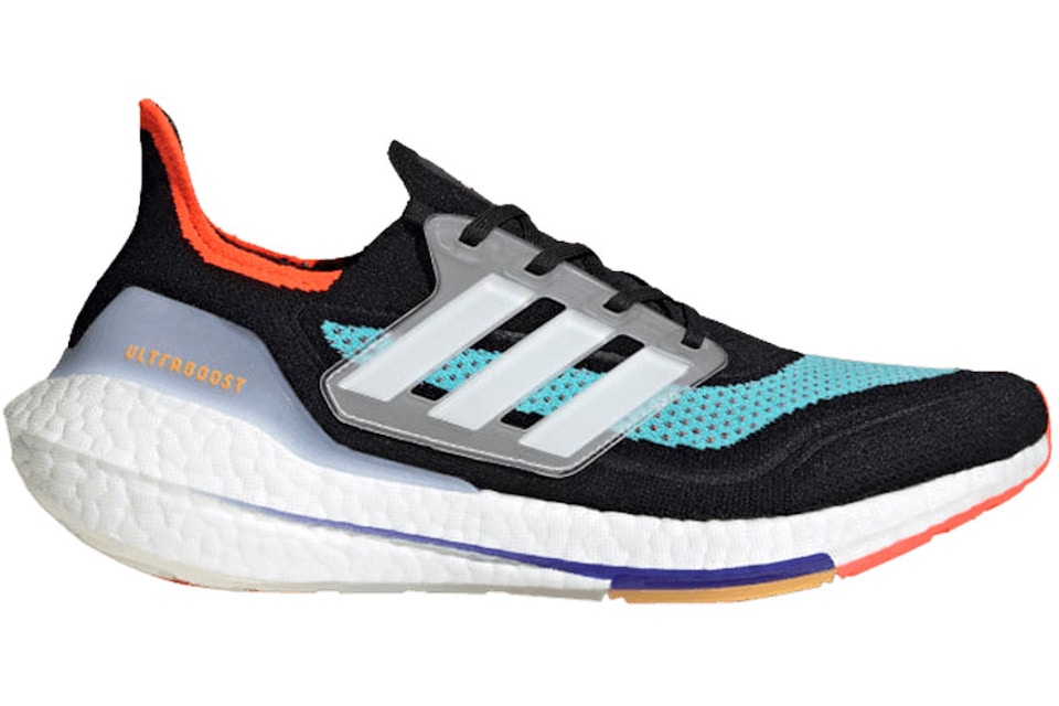 Adidas Ultra Boost 21 Black Pulse Aqua S Adidas Ultra Boost 21 Black Pulse Aqua S