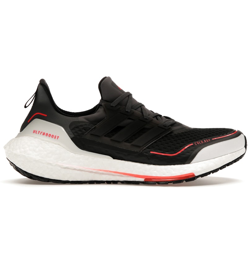 adidas Ultra Boost 21 Grey Black Solar Red Men's GV7122