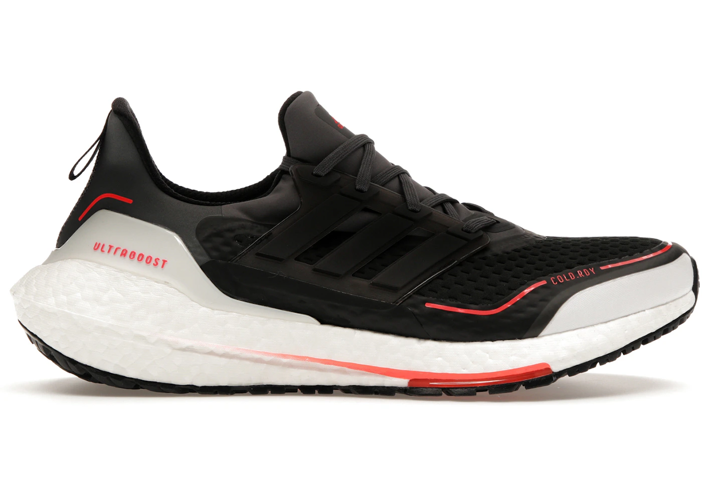 adidas Ultra Boost 21 Grey Black Solar Red Men's GV7122