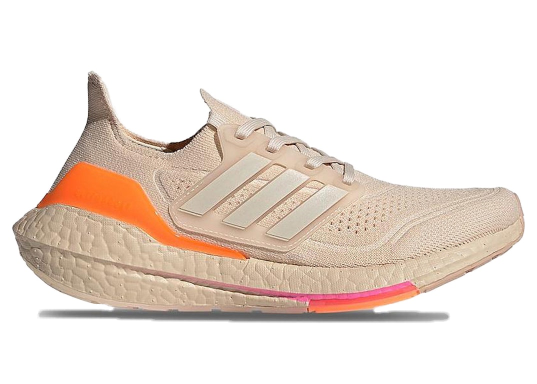 Pre-owned Adidas Originals Adidas Ultra Boost 21 Halo Ivory Ultra Pop (women's) In Halo Ivory/halo Ivory/ultra Pop