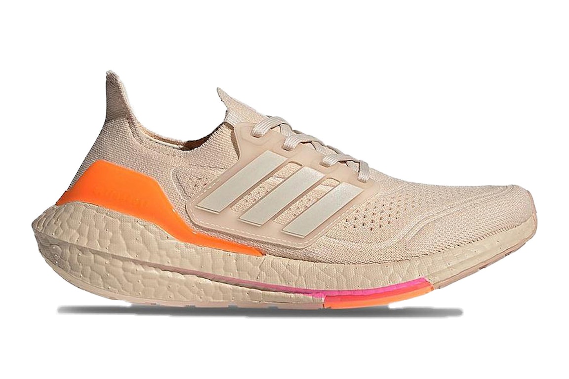 Pre-owned Adidas Originals Adidas Ultra Boost 21 Halo Ivory Ultra Pop (women's) In Halo Ivory/halo Ivory/ultra Pop