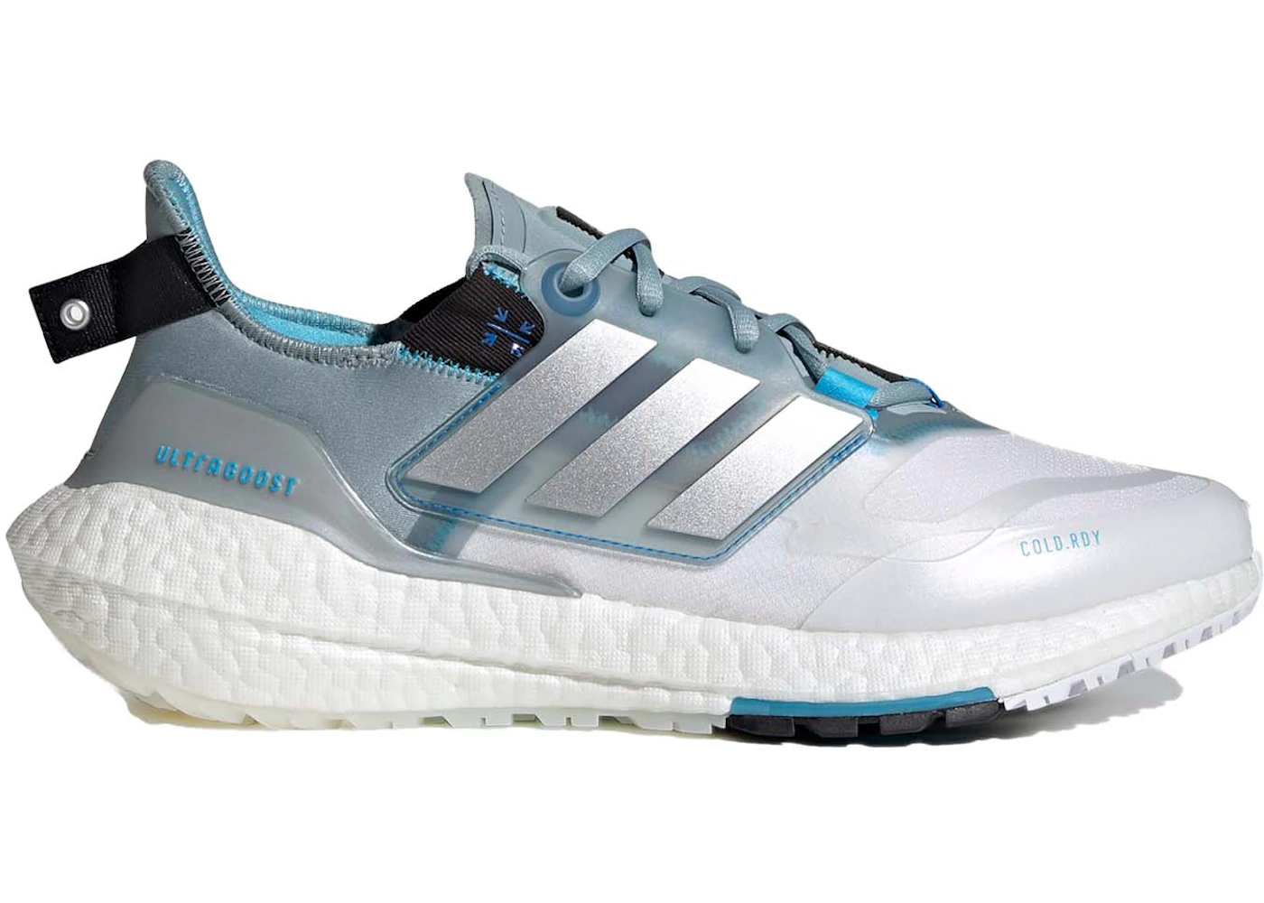 adidas Ultra Boost 22 Grey Silver Metallic Blue Rush