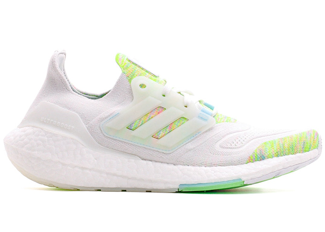 Pre-owned Adidas Originals Adidas Ultra Boost 22 White Bliss Blue Solar Green In Cloud White/cloud White/bliss Blue