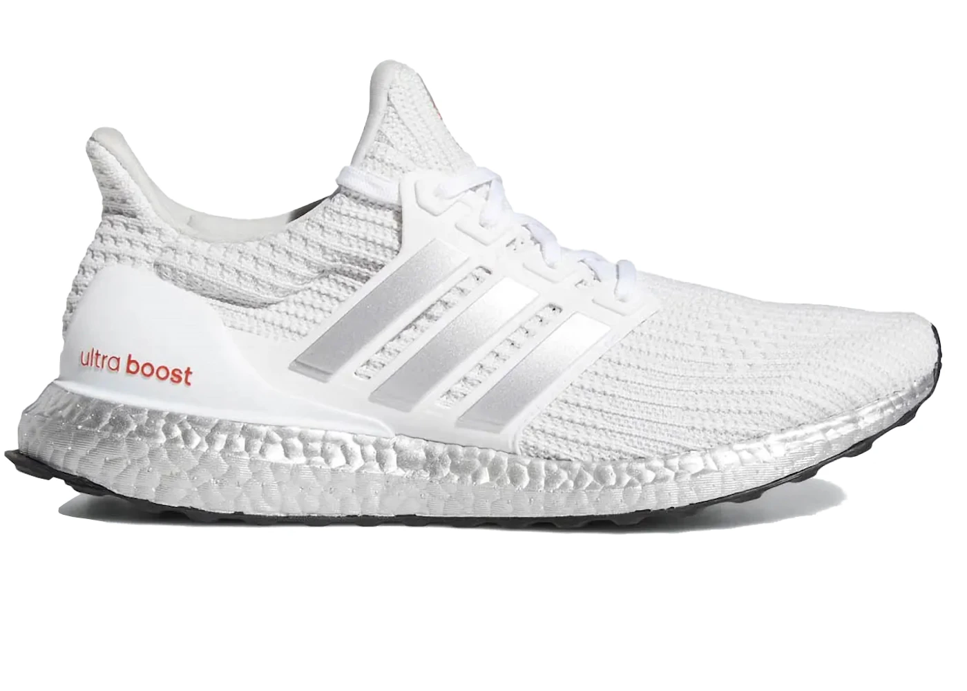 adidas Ultra Boost 4.0 DNA White Silver Metallic Solar Red Men's - G55461 - US