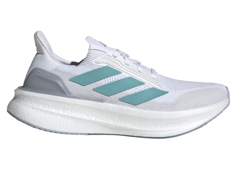Adidas Ultra Boost 5X White (Women's) Sneakers in Cloud White/Mint Ton/Glow Purple