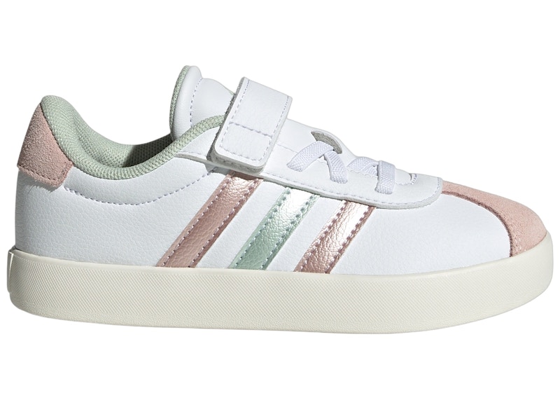 Pre-owned Adidas Originals Vl Court 3 0 Sandy Pink Met Sneakers In Linen Green Met /sandy Pink Met In Cloud White/linen Green M
