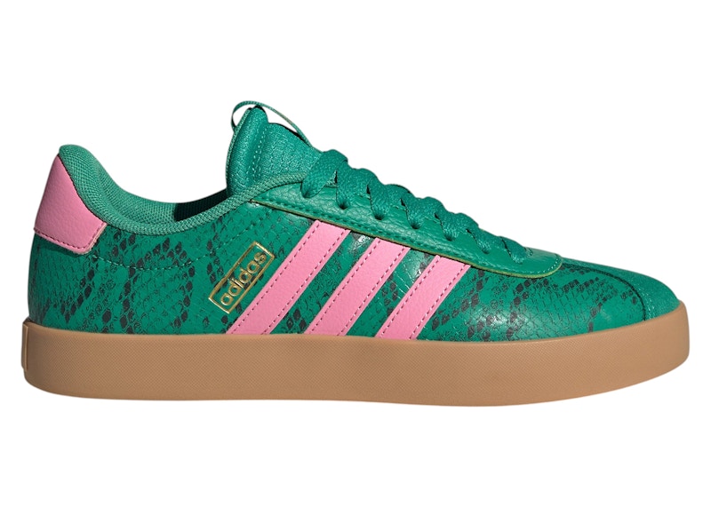 adidas VL Court 3.0 Court Green Bliss Pink Snakeskin (Women's) - JR8668