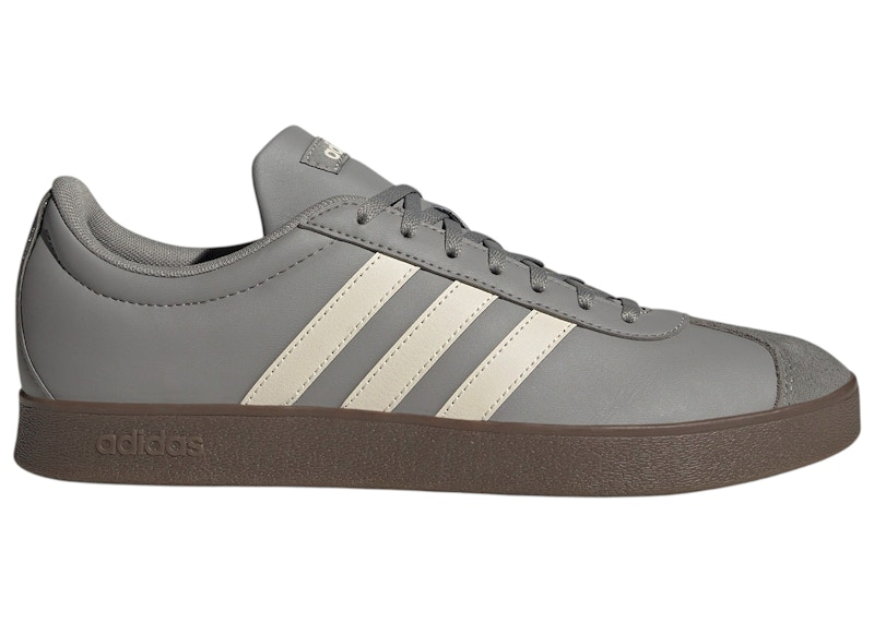 Men's Adidas VL Court Base Sneakers in Charcoal Solid Grey/Alumina/Grey Four