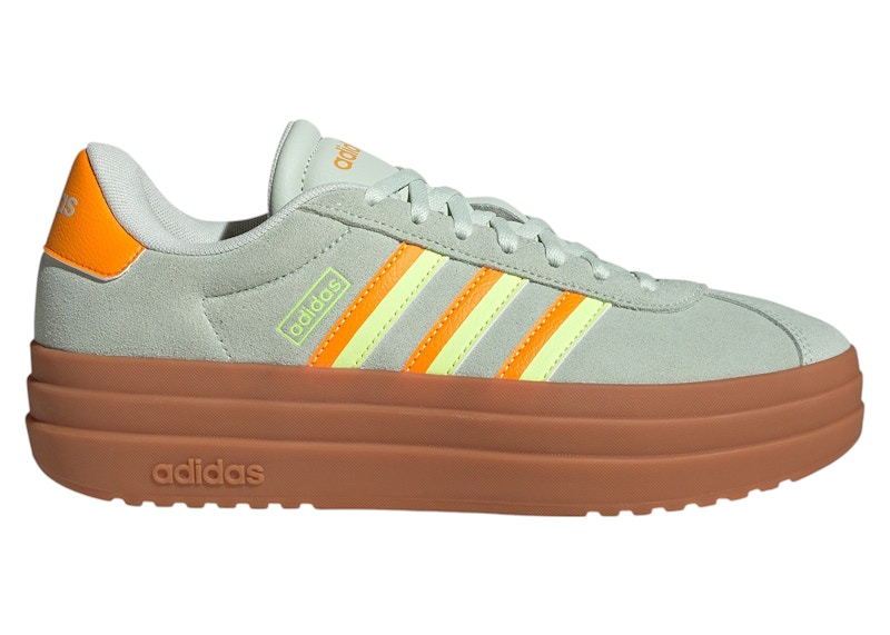 Pre-owned Adidas Originals Vl Court Bold Res Yellow (women's) Sneakers In Linen Green/crew Orange/hi