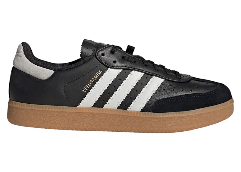 adidas Velosamba Leather Black White Gold Metallic Men's - JQ9177 - US