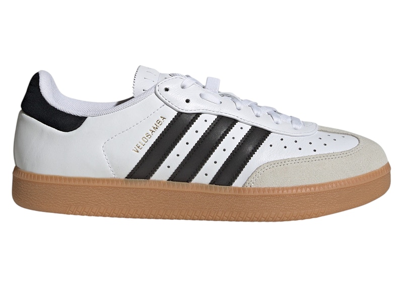 adidas Velosamba Leather White Black Gold Metallic Men's - JQ9176 - US