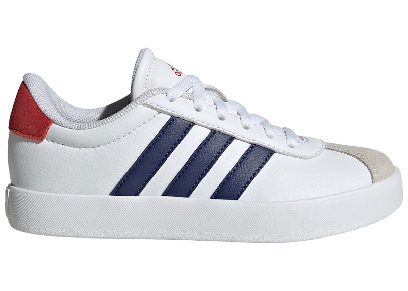 Pre-owned Adidas Originals Vl Court 3.0 Sneakers In Cloud White/dark Blue/better Scarelet Red