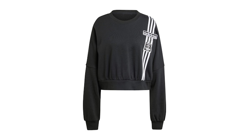 Pre-owned Adidas Originals Women's Adibreak Cropped Sweatshirt In Black