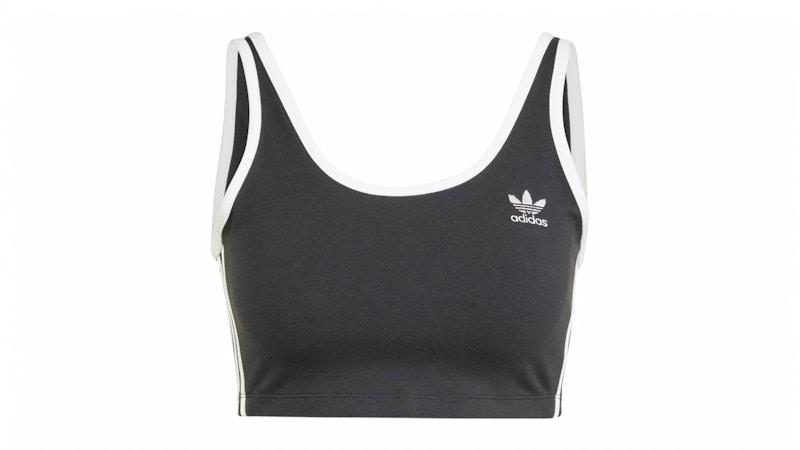 Pre-owned Adidas Originals Women's Adicolor 3stripes Bra Top In Black/white